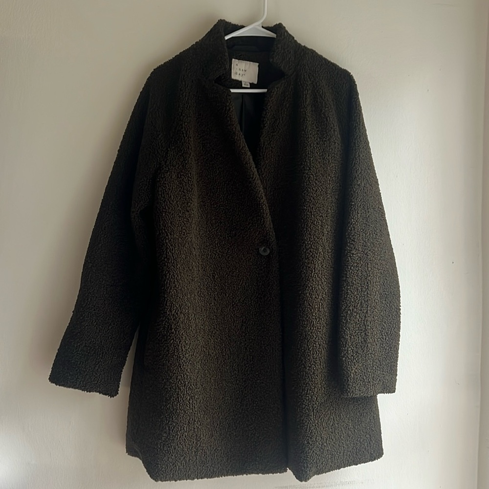 a new day Dark Brown Teddy Jacket